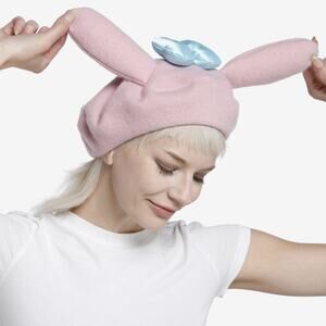 Sanrio My Melody 3D Ears Pink Beret Hat Bioworld NEW